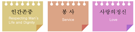인간존중, 봉사, 사랑의정신